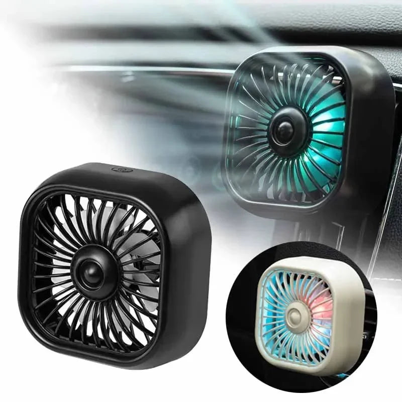 Low noise LED car interior mini fan