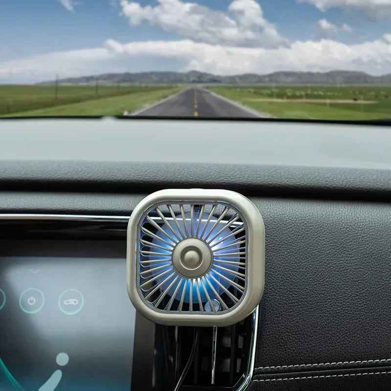 Low noise LED car interior mini fan