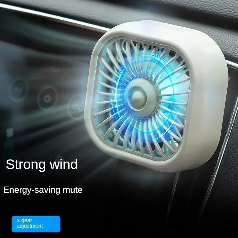 Low noise LED car interior mini fan