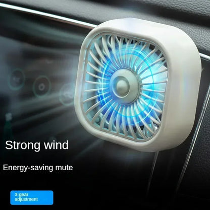 Low noise LED car interior mini fan