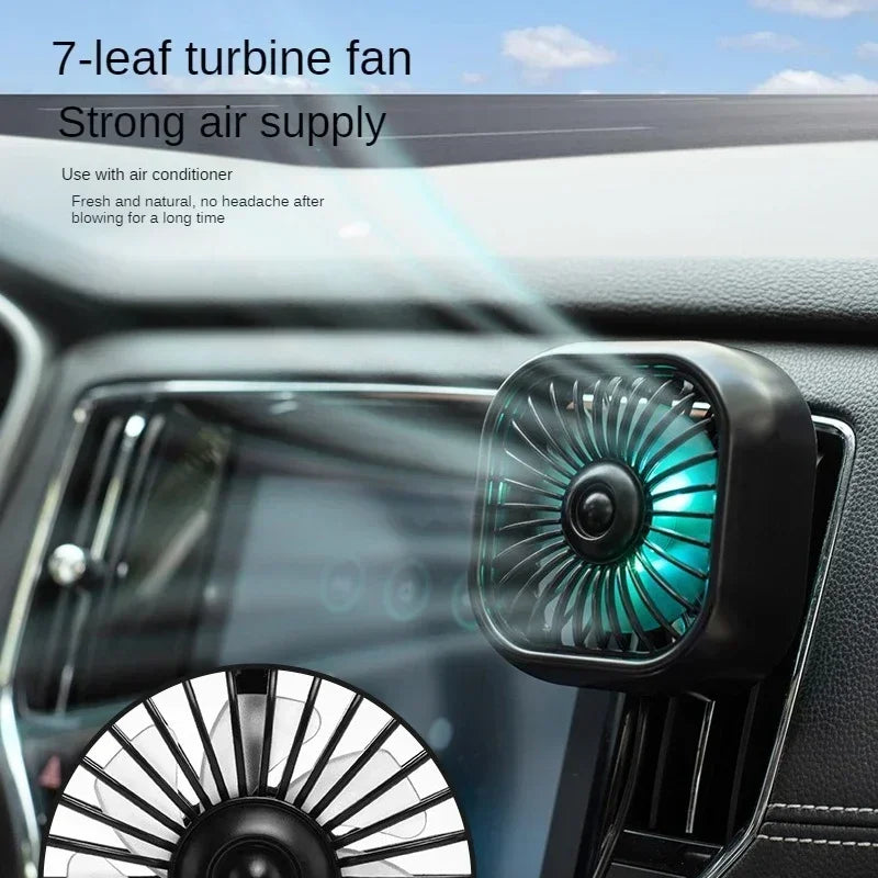 Low noise LED car interior mini fan